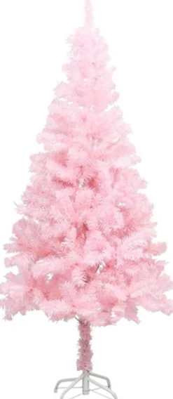 vidaXL Decoratieve Kerstbomen^ Kunstkerstboom Met Standaard 180 Cm Pvc Roze