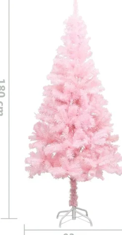 vidaXL Decoratieve Kerstbomen^ Kunstkerstboom Met Standaard 180 Cm Pvc Roze