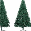 vidaXL Decoratieve Kerstbomen^ Kunstkerstboom Met Standaard Half 120 Cm Pvc Groen