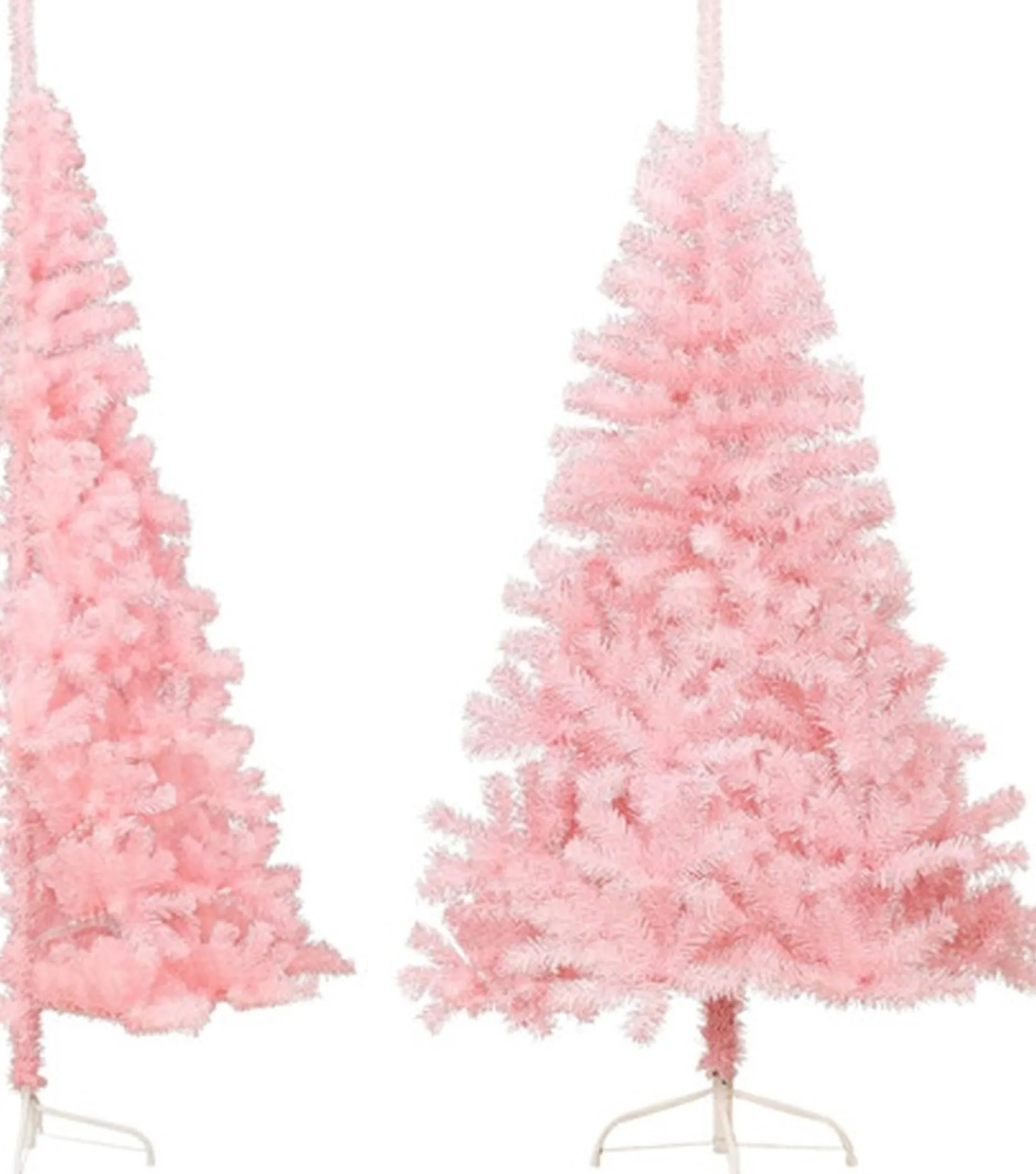 vidaXL Decoratieve Kerstbomen^ Kunstkerstboom Met Standaard Half 150 Cm Pvc Roze
