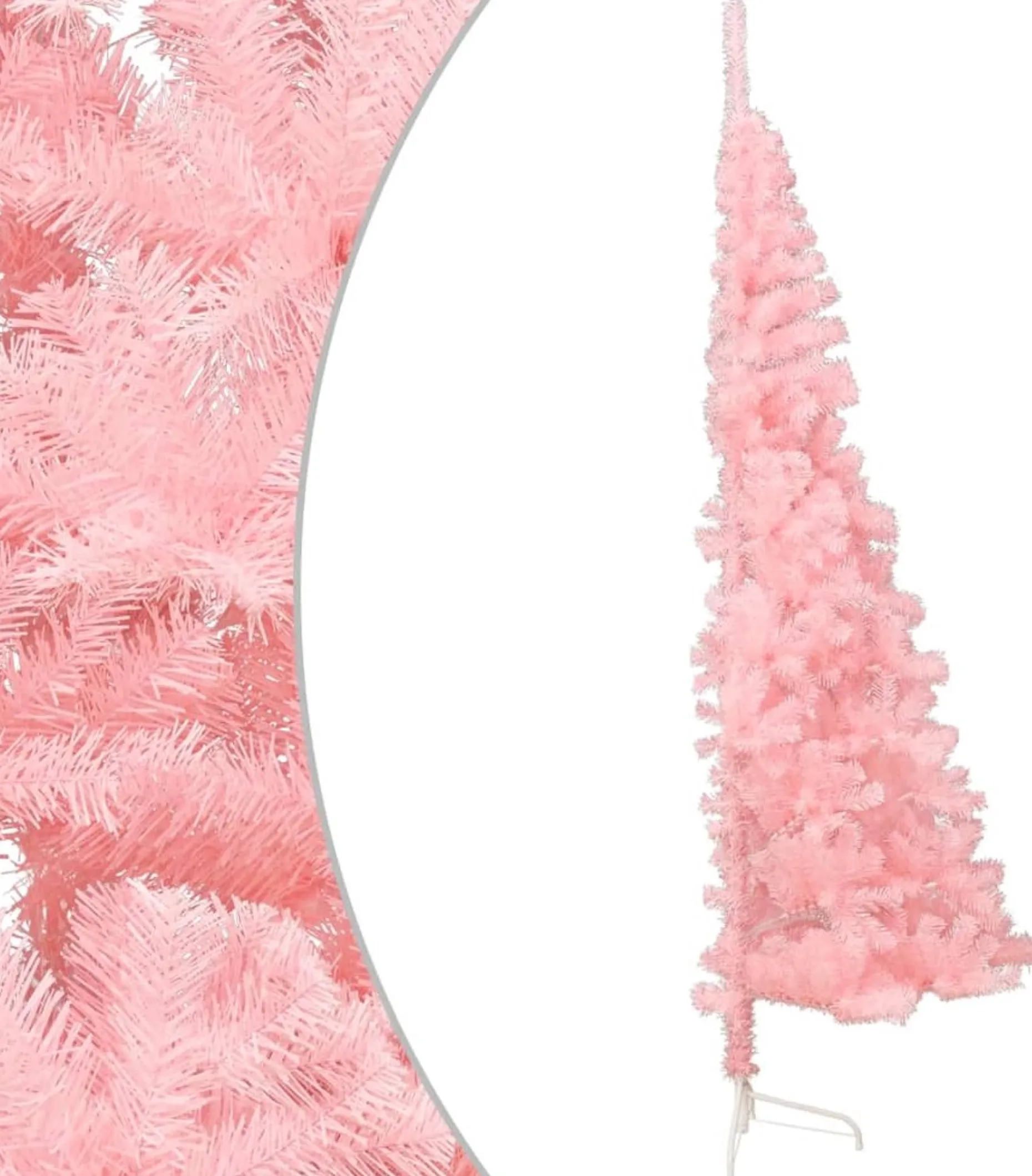 vidaXL Decoratieve Kerstbomen^ Kunstkerstboom Met Standaard Half 150 Cm Pvc Roze