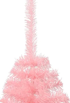 vidaXL Decoratieve Kerstbomen^ Kunstkerstboom Met Standaard Half 150 Cm Pvc Roze