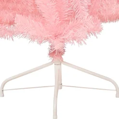 vidaXL Decoratieve Kerstbomen^ Kunstkerstboom Met Standaard Half 150 Cm Pvc Roze