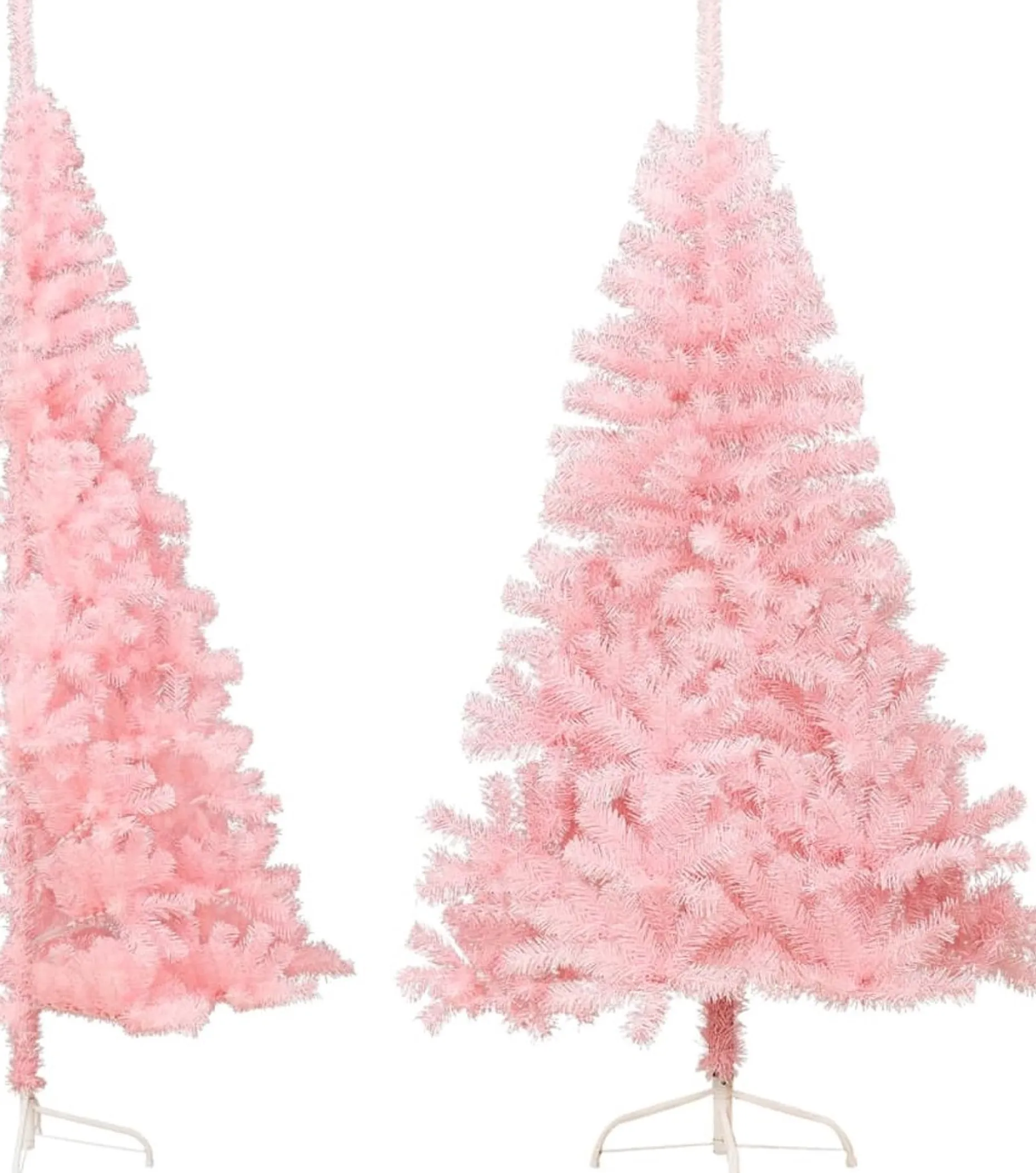 vidaXL Decoratieve Kerstbomen^ Kunstkerstboom Met Standaard Half 150 Cm Pvc Roze