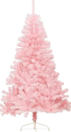 vidaXL Decoratieve Kerstbomen^ Kunstkerstboom Met Standaard Half 150 Cm Pvc Roze