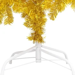 vidaXL Decoratieve Kerstbomen^ Kunstkerstboom Met Standaard 180 Cm Pet Goudkleurig