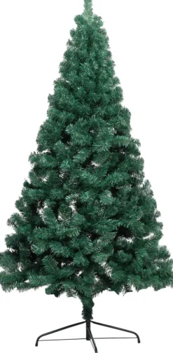 vidaXL Decoratieve Kerstbomen^ Kunstkerstboom Met Standaard Half 150 Cm Pvc Groen