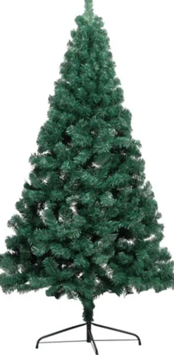 vidaXL Decoratieve Kerstbomen^ Kunstkerstboom Met Standaard Half 150 Cm Pvc Groen