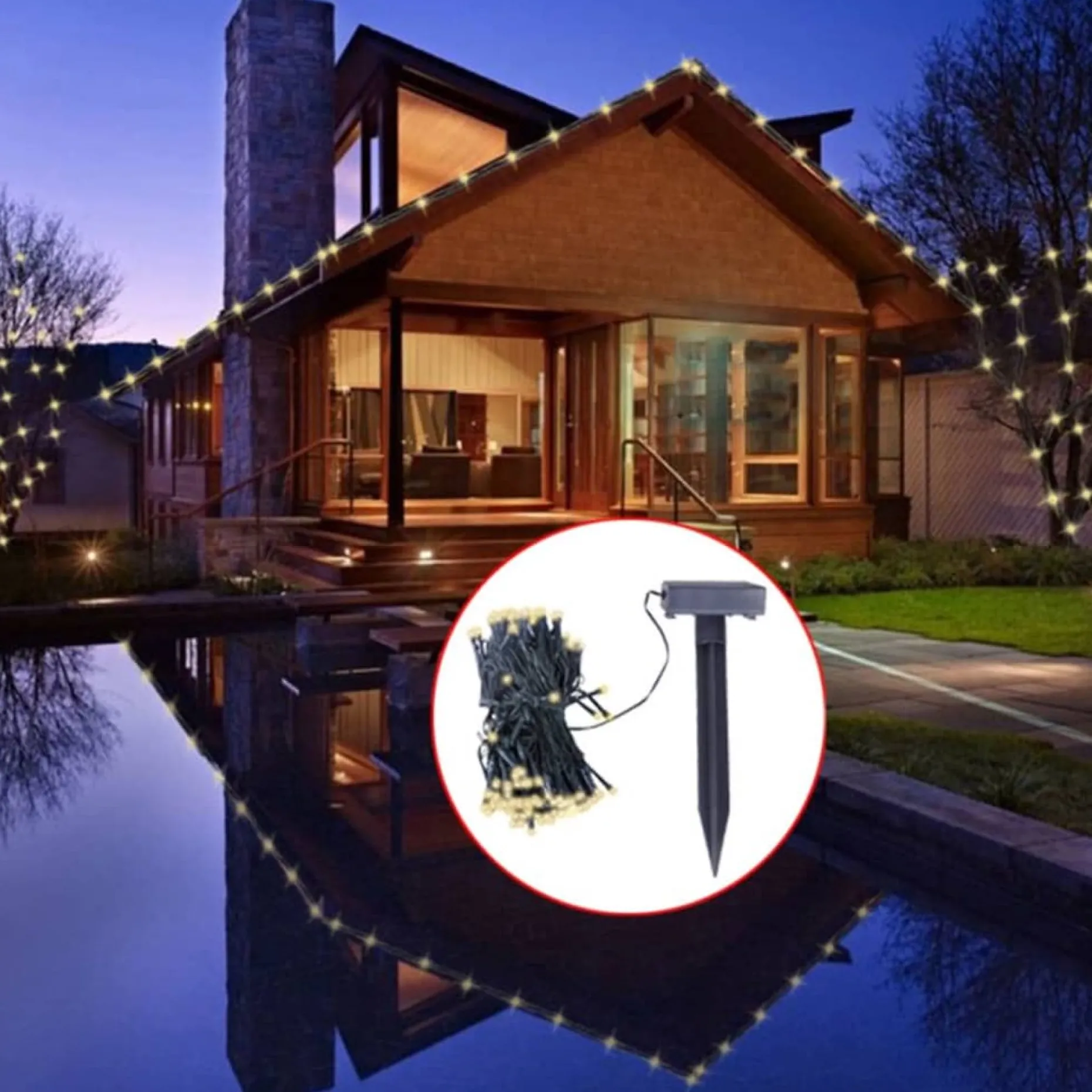 vidaXL Kerstlichtsnoeren^ Led-Lichtsnoer Solar Warmwit