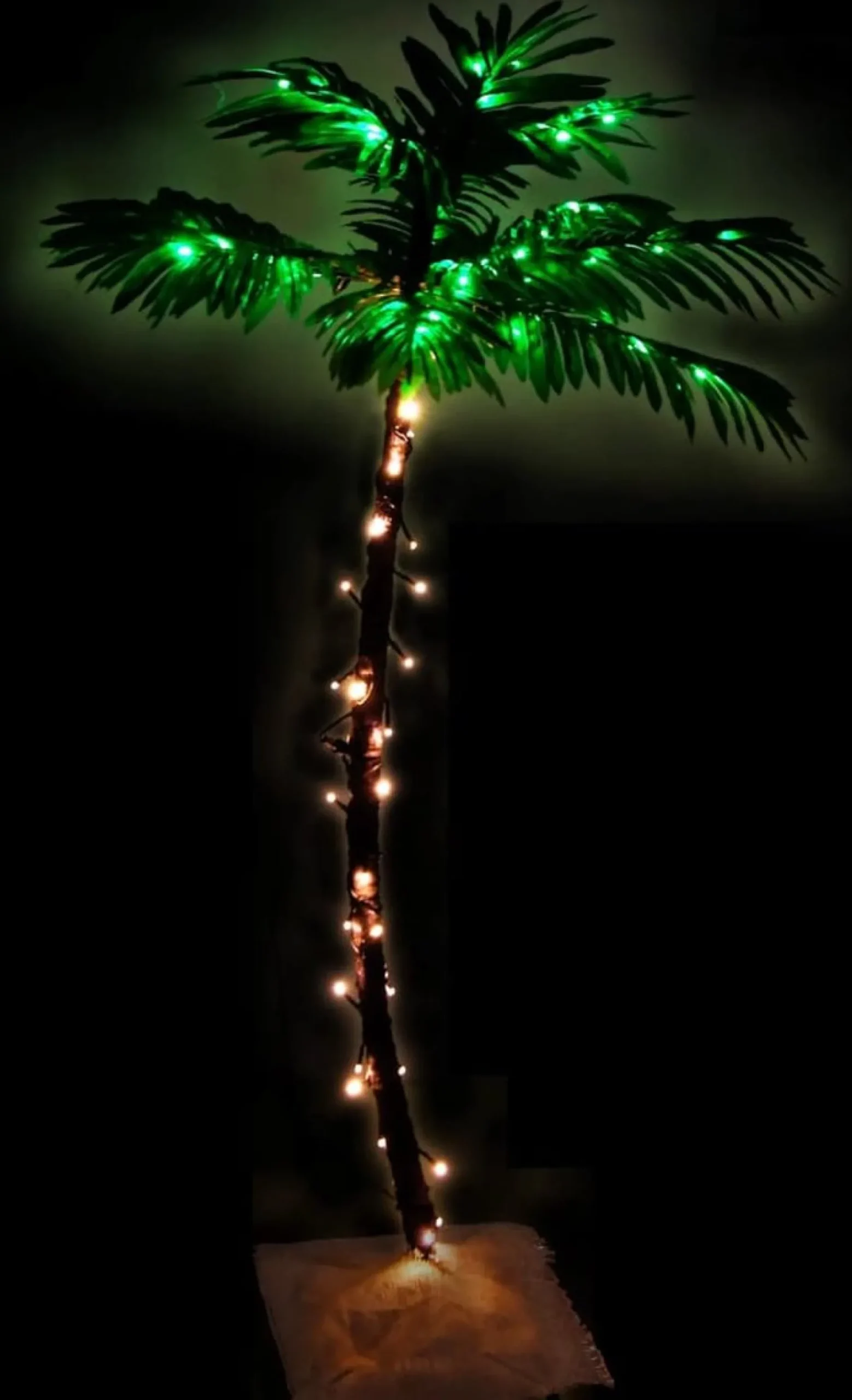 vidaXL Decoratieve Kerstbomen^ Palmboom Led 72 Led's Warmwit 120 Cm