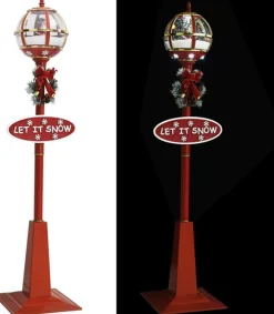 vidaXL Verlichte Kerstfiguren^ Straatlantaarn Met Kerstman Led 175 Cm
