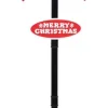 vidaXL Verlichte Kerstfiguren^ Straatlantaarn Met Kerstman 81X40X188 Cm Pvc Zwart En Rood