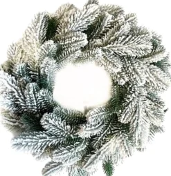 Virpol - Kerstkrans 40Cm- Premium - Groen Met Sneeuw - Natuurlijke En Elegante Uitstraling Best