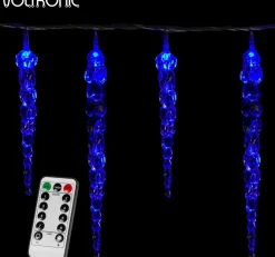 VOTRONIC Lichtslangen^Voltronic Kerstverlichting - Led Ijspegel Verlichting - Met Afstandsbediening & Timer - Kerstlampjes - Kerstverlichting Binnen - Kerstverlichting Buiten - Feestverlichting - Feest - Kerst - 40 Ijspegels - 5.5M Verlichting + 5M Snoer