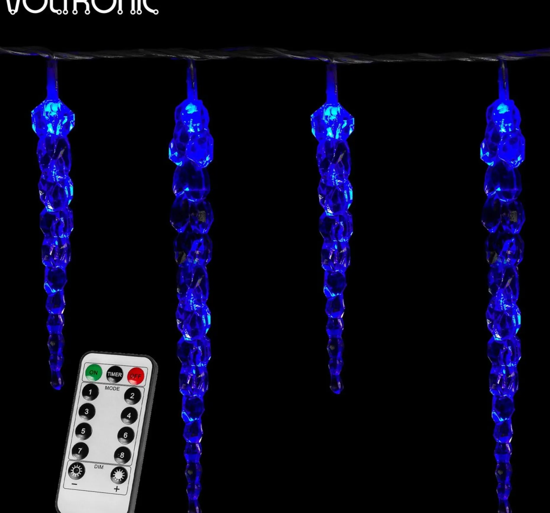 VOTRONIC Lichtslangen^Voltronic Kerstverlichting - Led Ijspegel Verlichting - Met Afstandsbediening & Timer - Kerstlampjes - Kerstverlichting Binnen - Kerstverlichting Buiten - Feestverlichting - Feest - Kerst - 40 Ijspegels - 5.5M Verlichting + 5M Snoer