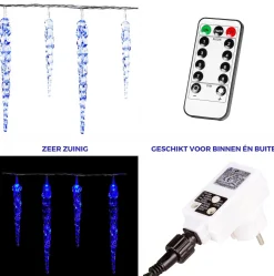VOTRONIC Lichtslangen^Voltronic Kerstverlichting - Led Ijspegel Verlichting - Met Afstandsbediening & Timer - Kerstlampjes - Kerstverlichting Binnen - Kerstverlichting Buiten - Feestverlichting - Feest - Kerst - 40 Ijspegels - 5.5M Verlichting + 5M Snoer
