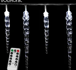 VOTRONIC Lichtslangen^Voltronic Kerstverlichting - Led Ijspegel Kerstlampjes - Met Timer & Afstandsbediening - Kerstverlichting Binnen - Kerstverlichting Buiten - Feestverlichting - Feest - Kerst - 40 Ijspegels - 5.5 Meter Verlichting + 5 M Kabel