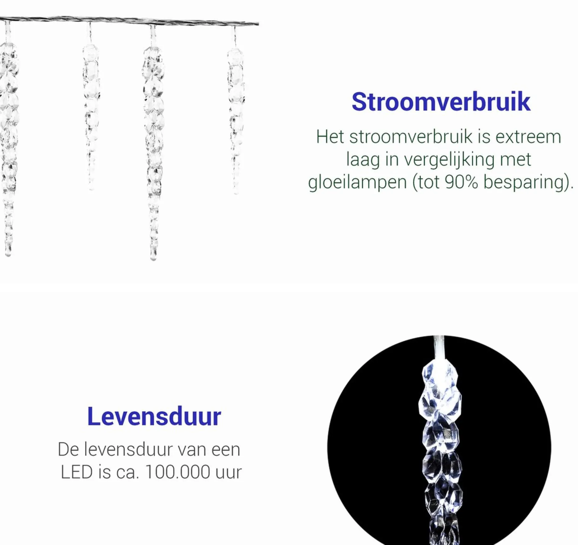 VOTRONIC Lichtslangen^Voltronic Kerstverlichting - Led Ijspegel Verlichting - Kerstverlichting Ijspegel Buiten - 40 Ijspegels - 10.5 Meter Kabel - Wit