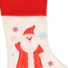 Merkloos Witte Kerstsokken Met Kerstmannen Print 48 Cm - Kerstversiering/Kerstdecoratie Cheap