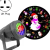 Merkloos Verlichte Kerstfiguren^4W Led Snowflake Christmas Decoration Projector Light With 16 Patterns, Spec: Uk Plug