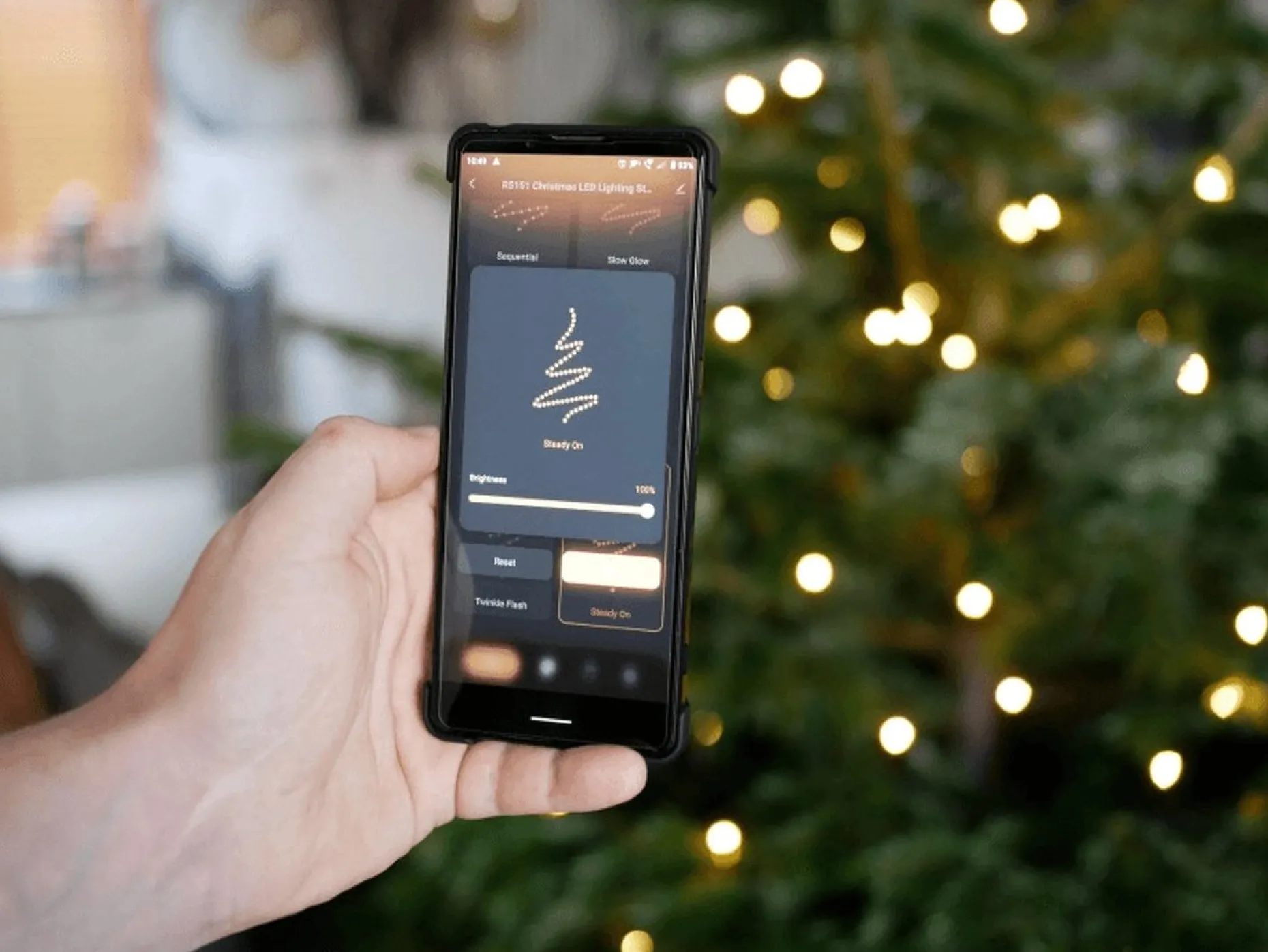 WOOX Kerstlichtsnoeren^ R5170 Slimme Kerstverlichting Wi-Fi 40 Meter, 400Leds, 230 Lumen, Warm-Wit Met Dim En Geluid