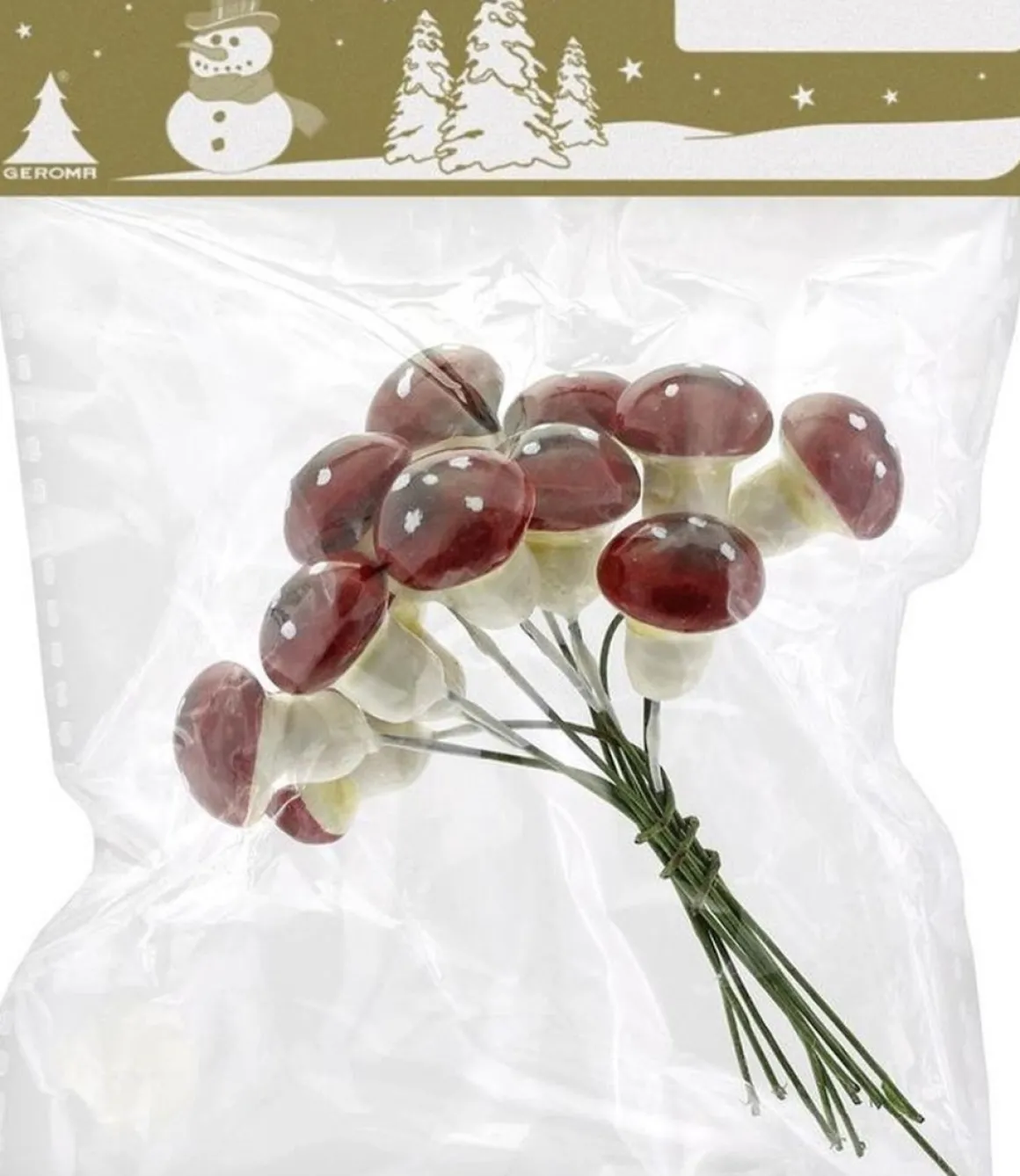 Merkloos 2X Bosjes Met Paddenstoelen Instekers/Stekers 2 Cm - Herfststukje/Kerststukje Maken - Onderdelen - Paddenstoeltjes New