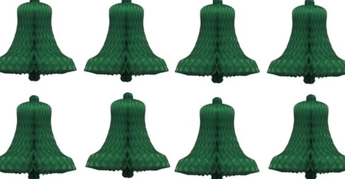 Bellatio Decorations 8X Decoratie Kerst Versiering Kerstklokjes Groen 16 Cm - Kerstversiering / Boomversiering Kerstklokken Sale