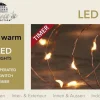 Anna's Collection Kerstlichtsnoeren^1X Draadverlichting Koper Met Timer 40 Klassiek/Classic Warm Witte Leds Op Batterijen - Lichtdraad Koperdraad Met 40 Leds