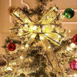 Xd Xtreme Kerstlichtsnoeren^Xd Xtreme - Kerst Lint Slinger Goud 4 Meter - Met Led Verlichting - Energiebesparend - Decoratielint - Kerstverlichting - Inclusief Batterijen