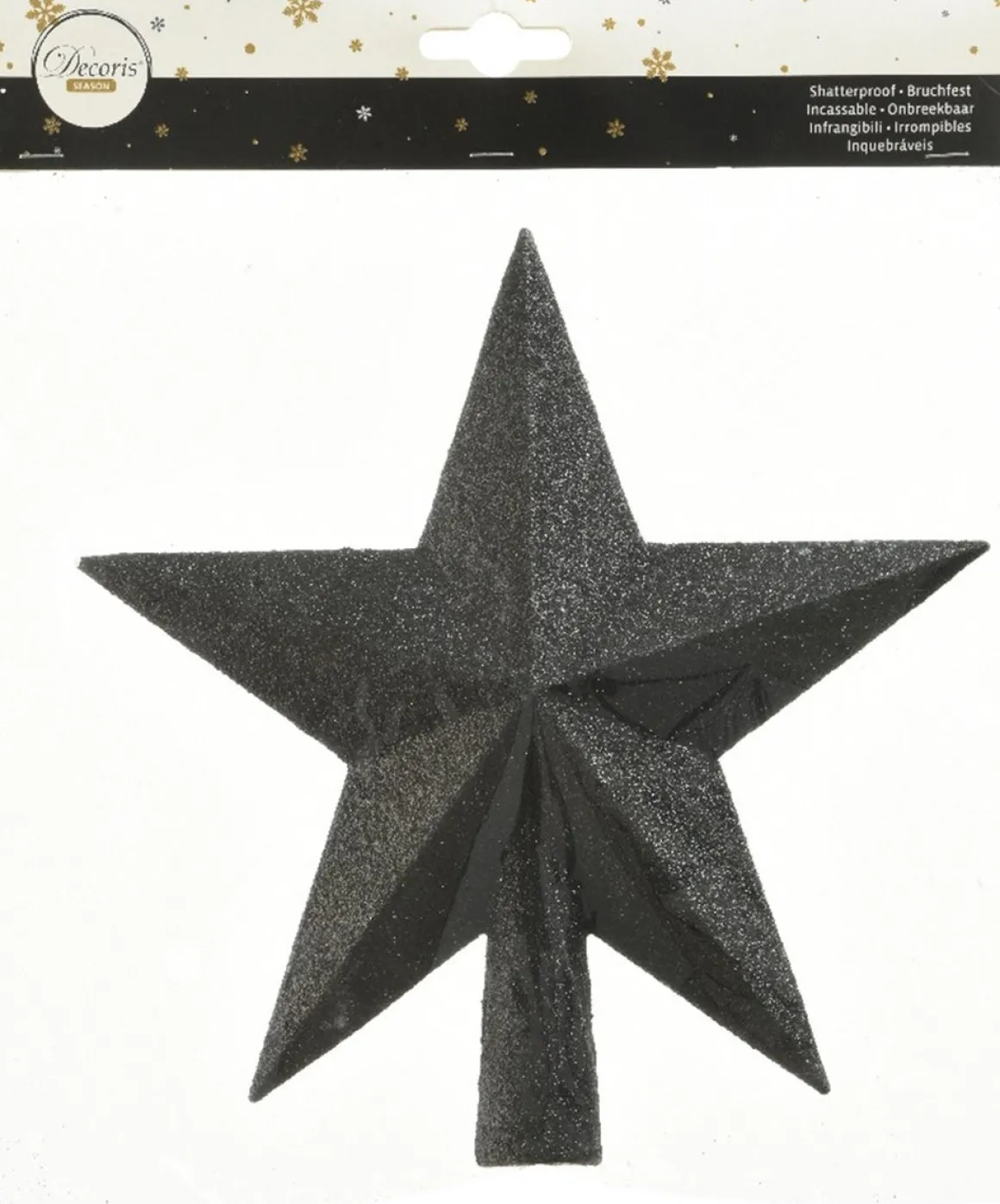 Decoris 1X E Glitter Ster Kerstboom Piek Kunststof 19 Cm E Kerstboom Versieringen Zwart Online