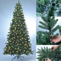 Xenotec Kunstkerstbomen^ Kerstboom Met Led-Verlichting, 166 Leds, 150 Cm, Met Voet