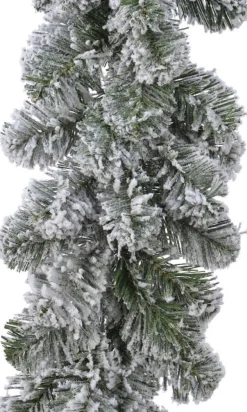 Everlands 1X Groene Dennen Guirlandes / Dennenslingers Met Sneeuw 270 X 20 Cm - Kerstslingers / Dennen Slingers Best