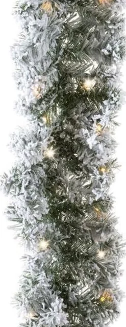 Merkloos 1X Groene Dennenslingers Frosted Met Verlichting 270 Cm - Kerstslingers / Dennen Slingers Met Licht/Lampjes Flash Sale