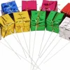 Merkloos 24X Instekers Met Gekleurde Cadeautjes 3 Cm Kerststukjes Maken - Kerststukje Onderdelen Store