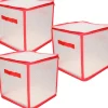 Bellatio Decorations Kerstspullen Opbergers^3X Kerstballen Opruimen/Opbergen Opbergboxen 31 X 31 X 31 Cm - Kerstversiering Opbergdozen Voor In Totaal 81 Kerstballen