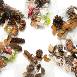 Selwo 6 X Kerstdecoratie In Zak Met Kegels, Sterren En Takken, Strooidecoratie, Kerstdecoratie, Tafeldecoratie, Adventskrans, Knutselaccessoires (6 X Zak: Dennenappels, Sterren, Vlokken) Discount