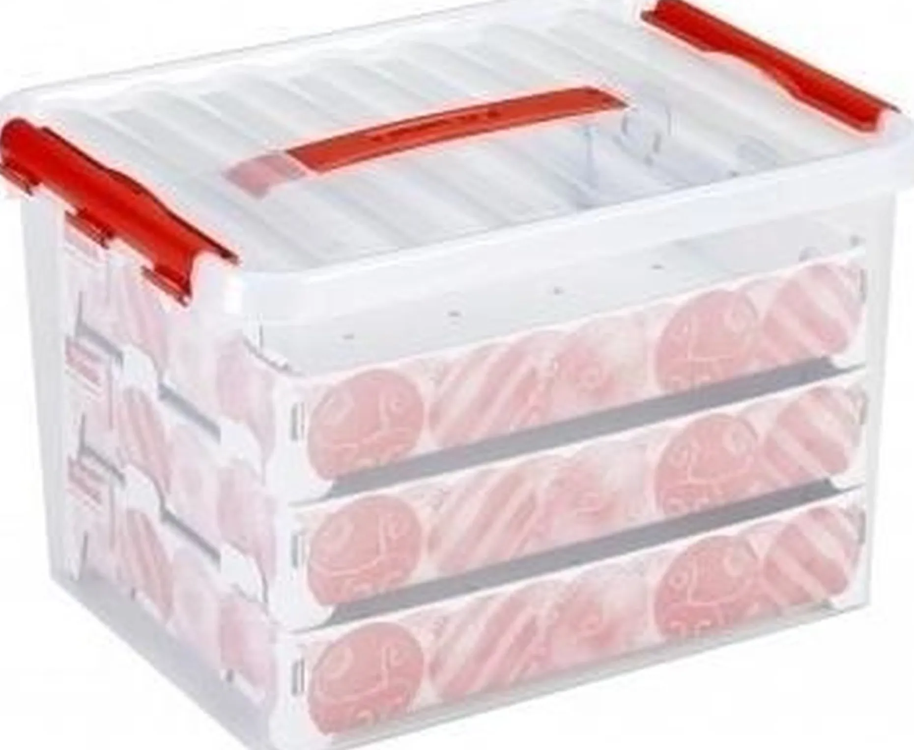 Merkloos Kerstspullen Opbergers^3X Kerst Opbergboxen 22 Liter - Kerstballen/Kerstversiering Opruimen/Opbergen