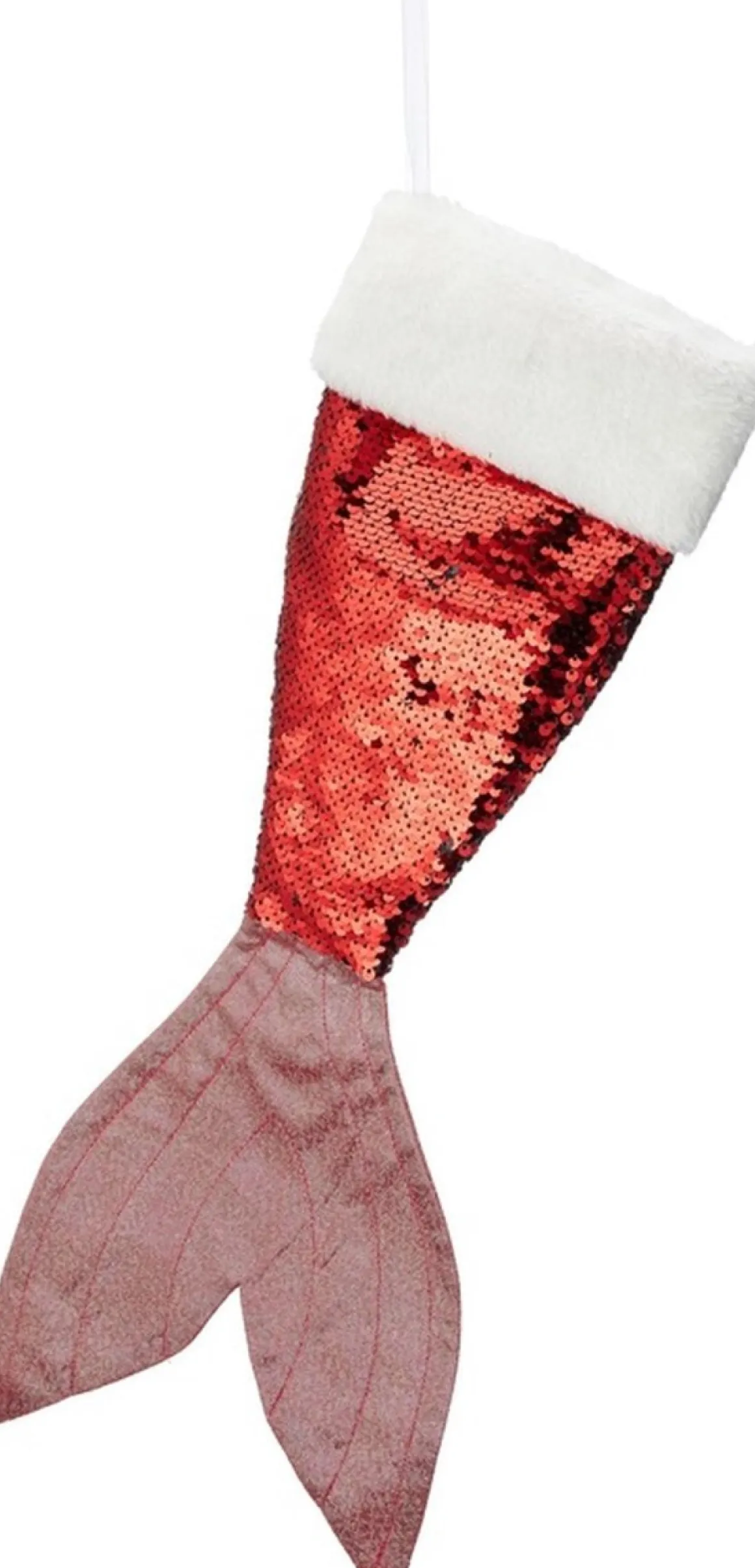 Merkloos 1X Kerstsok Zeemeerminnen Vin/Staart Pailletten 45 Cm / Zeemeerminnenstaart Store