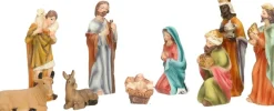 Merkloos 9X Kerststal Kerstbeelden - Kerststal Figuren Fashion
