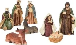 Merkloos 8X Kerststal Kerstbeelden Polystone - Kerststal Figuren Store