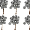 Merkloos 6X Kerststukje Instekers Bosje Van 12 Zilveren Dennenappels Op Draad - Kerststukje Onderdeken Stekers Shop