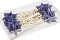 Othmar Decorations 24X Kerststukje Onderdelen E Stekers Met Open Ster 6 Cm - Kerststukje Maken Onderdelen Paars Shop