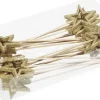Othmar Decorations 24X Kerststukje Onderdelen Gouden Stekers/Instekers Met Open Ster 6 Cm - Kerststukje Maken - Prikkers/Instekertjes Goudkleurig Hot
