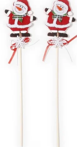 Merkloos 2X Kerststukje Onderdelen Stekers Met Sneeuwpoppen 30 Cm - Kerststukjes Onderdelen Best Sale
