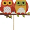Merkloos 12X Kerststukje Onderdelen Stekers Met Oranje Uilen 8,5 Cm - Kerststukje Maken - Prikkers/Instekers Sale
