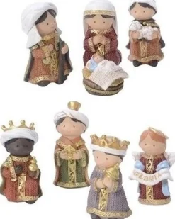 Merkloos 8X Kinder Kerststal Kerstbeelden - Kerststal Figuren 8 Cm Store