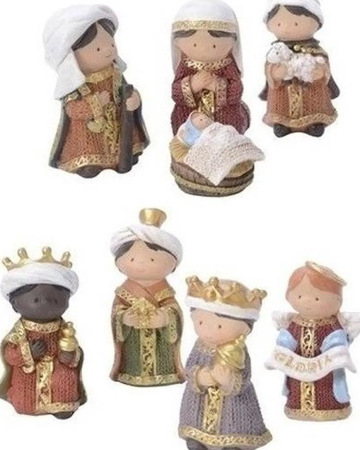 Merkloos 8X Kinder Kerststal Kerstbeelden - Kerststal Figuren 8 Cm Store