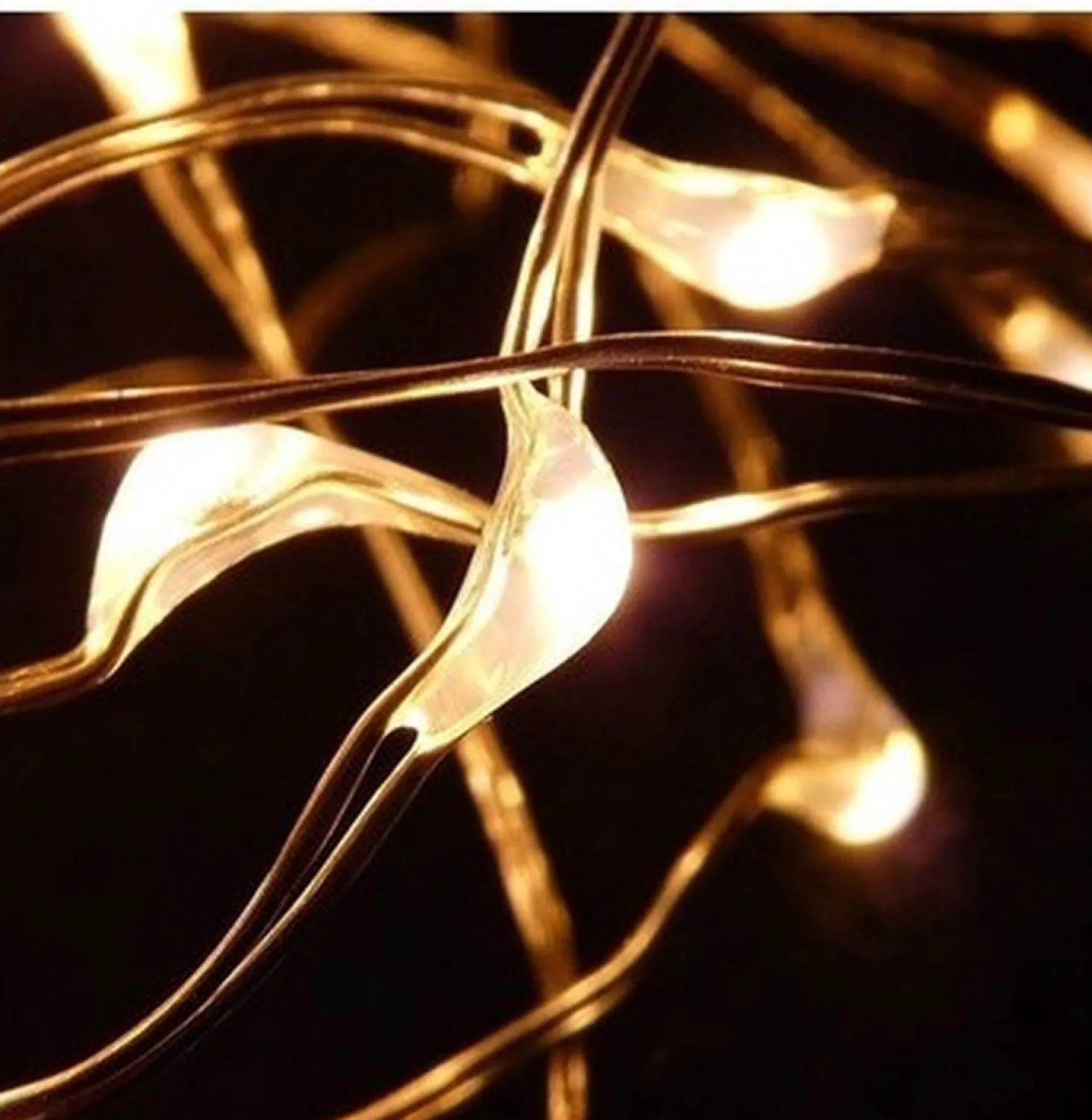 Anna's Collection Kerstlichtsnoeren^2X Koperen Kerstverlichting Met Timer 20 Led Lampjes 1 Meter