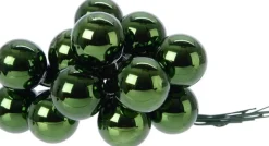 Decoris 10X Mini Glazen Kerstballen Kerststekers/Instekertjes Donkergroen 2 Cm - Donkergroene Kerststukjes Kerstversieringen Glas Flash Sale