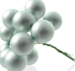 Decoris 10X Mini Glazen Kerstballen Kerststekers/Instekertjes Mintgroen 2 Cm - Mintgroene Kerststukjes Kerstversieringen Glas Best